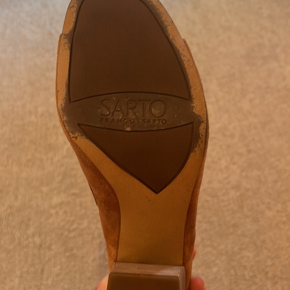 Sarto by Franco Sarto. Block peep toe heel. Suede dark brown. Worn once.7.5 - Picture 3 of 4